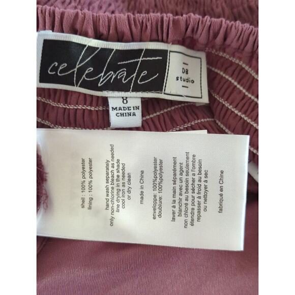 DB Studio Celebrate Women's Scoop Neck Smocked Maxi Dress Pink Size 8 NWT - Picture 10 of 11